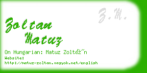 zoltan matuz business card